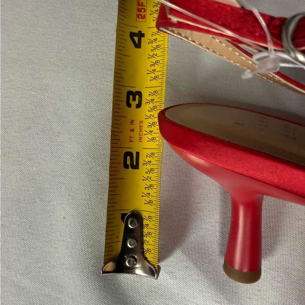 A New Day Red Satin Heels with Crystal Embellishments - Picture 6 of 9